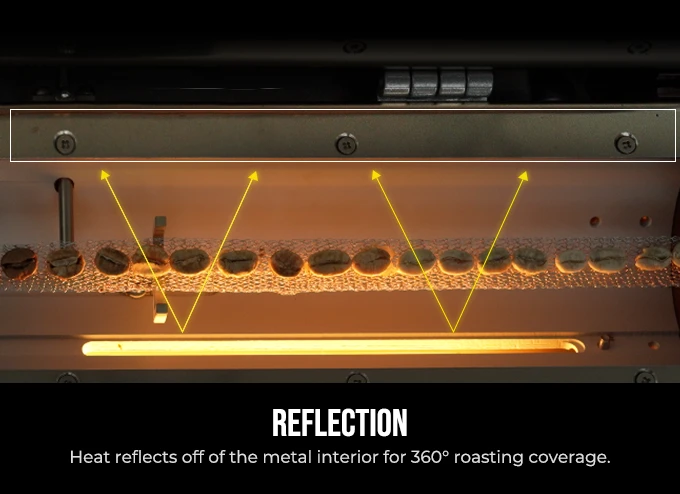 Heat reflects from the metal interior to provide 360-degree roasting coverage