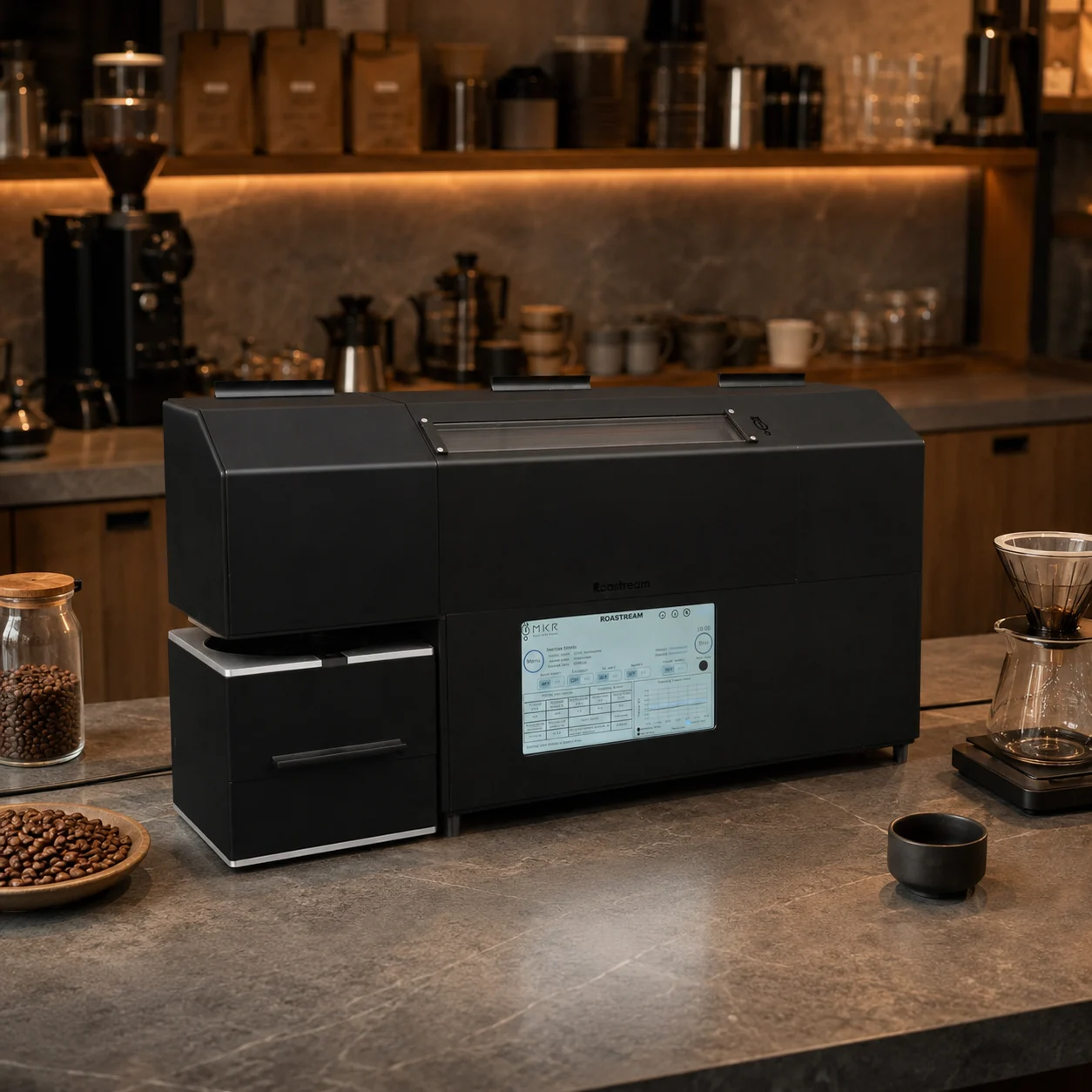 ROASTREAM in a warm coffee bar